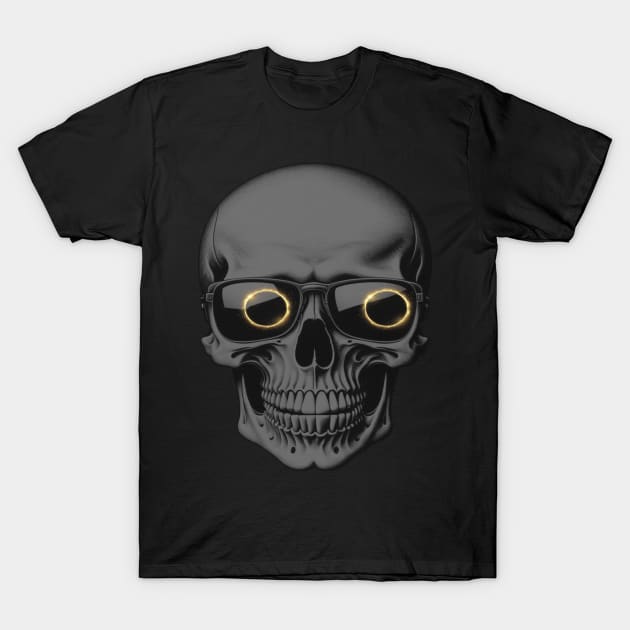 2024 Total Solar Eclipse with Skull T-Shirt by Epic Splash Graphics